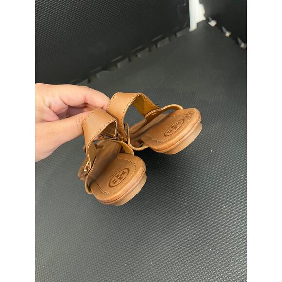TORY‎ BURCH Minnie Travel thong slingback sandals sz 8 M Royal tan leather